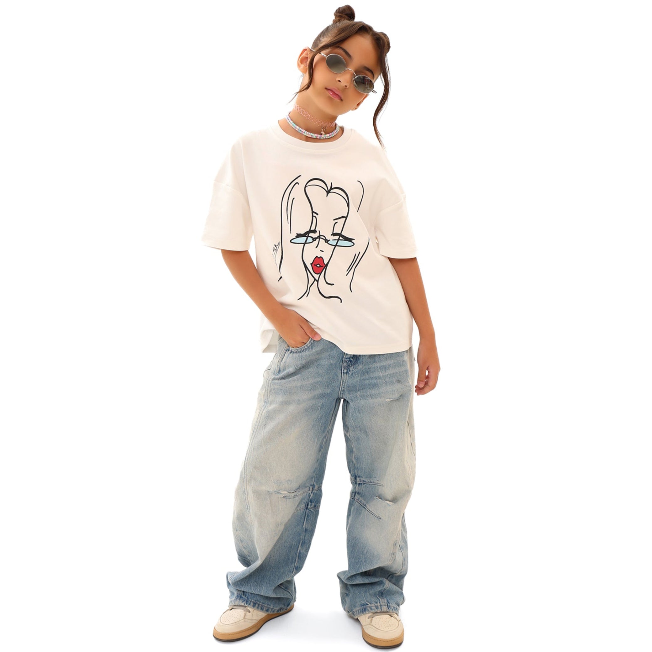 Rouge Line Tee by Elza