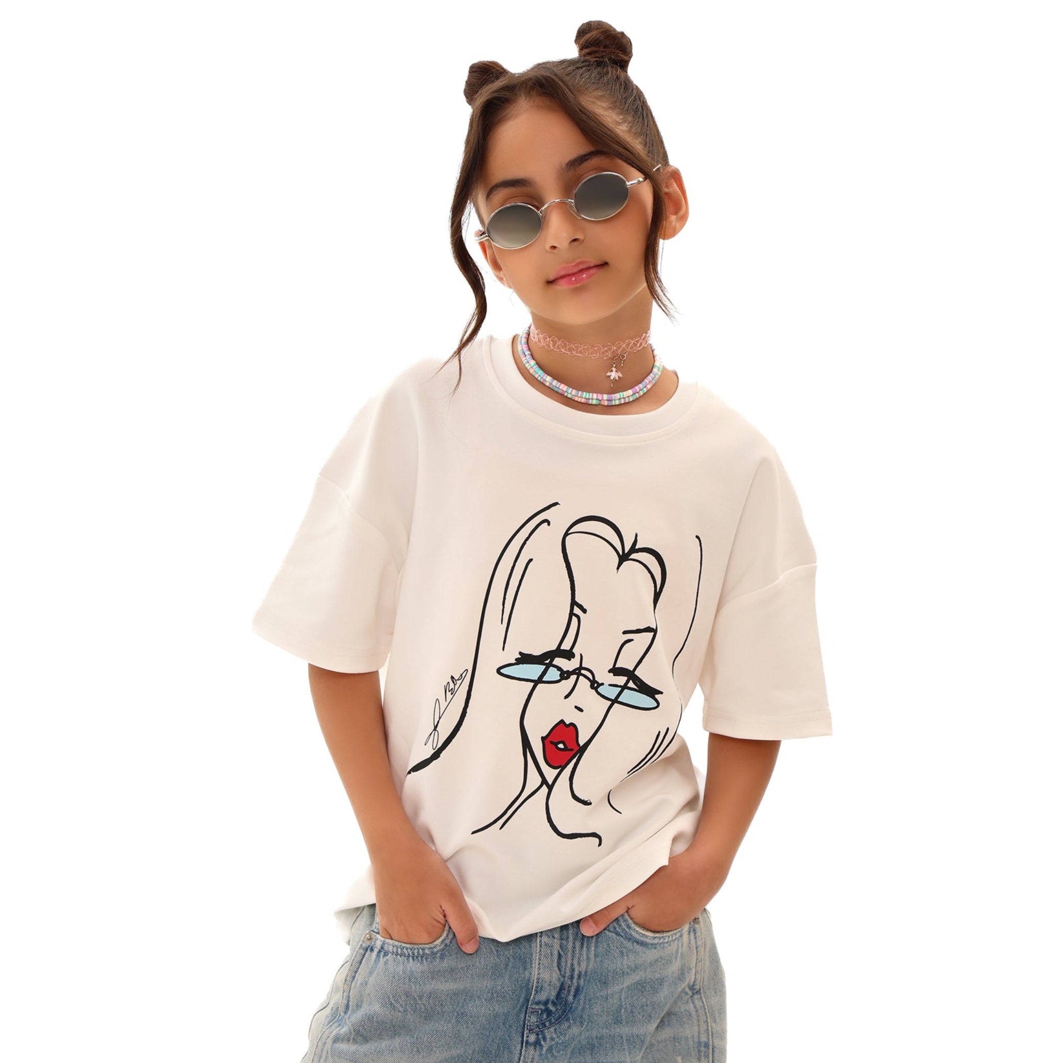 Rouge Line Tee by Elza