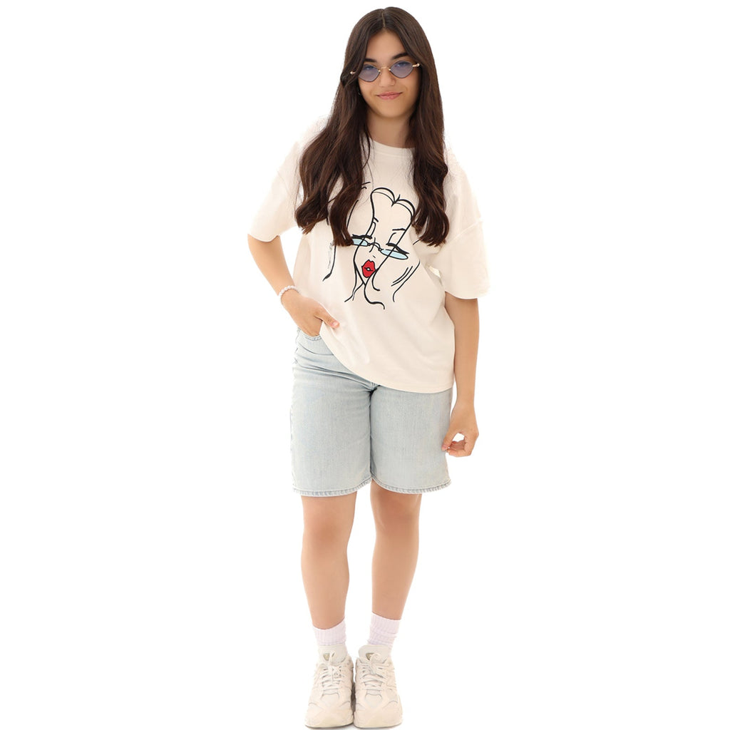 Rouge Line Tee by Elza