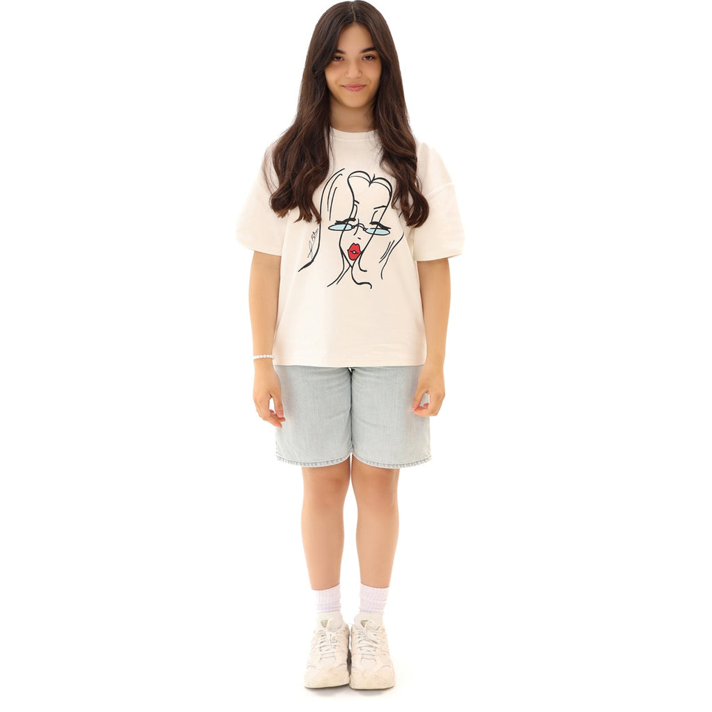 Rouge Line Tee by Elza